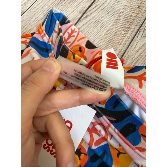 Anthro Solid and Striped The Cora Bottom in Orange Tree Print Size S - Picture 6 of 10